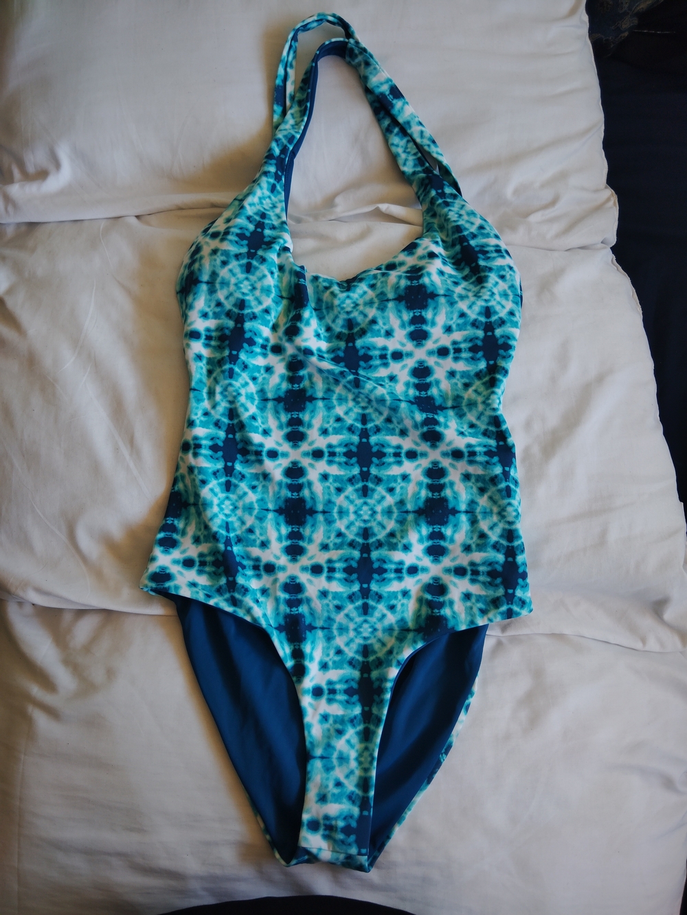 Tori Praver Seafoam Tie Dye Cheeky Beach Blue One Piece Swimsuit